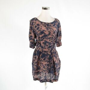 Light brown blue GAT RIMON A-line dress 1 XS